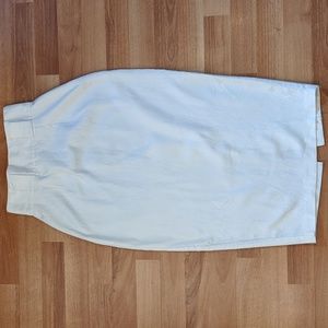 Vintage Twelve 20 white floral brocade cotton pencil skirt